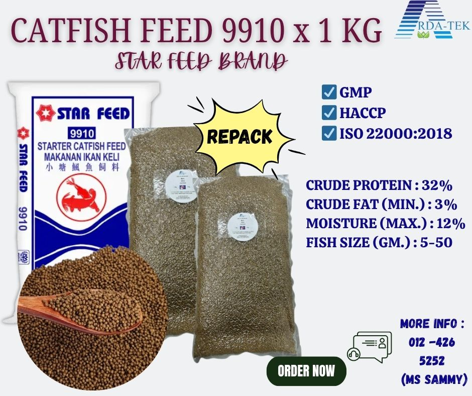 [9910] [1KG - REPACK] HIGH PROTEIN 32% CATFISH FEED PELLET/MAKANAN IKAN KELI IKAN AIR TAWAR