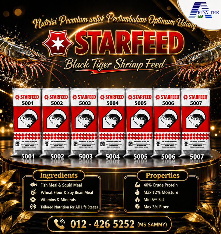 [5007] 25KG Makanan Udang Harimau Starfeed CP Brand 40% Protein | Premium Makanan Udang Harimau Kola
