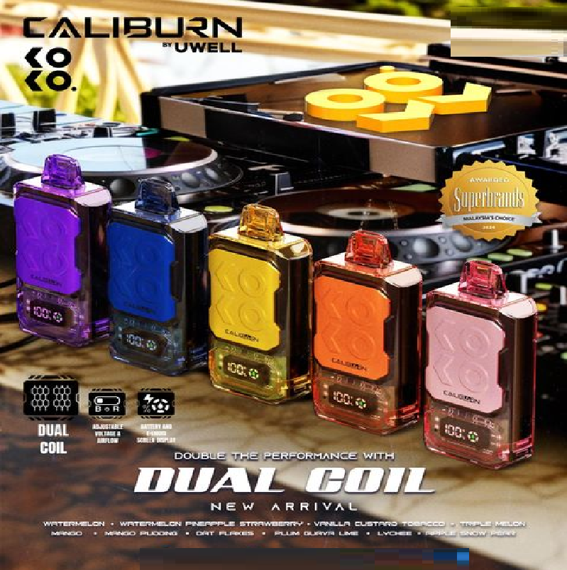 CALIBURN KOKO BAR S1200 12K PUFF BATTERY INCLUDE DOUBLE COIL