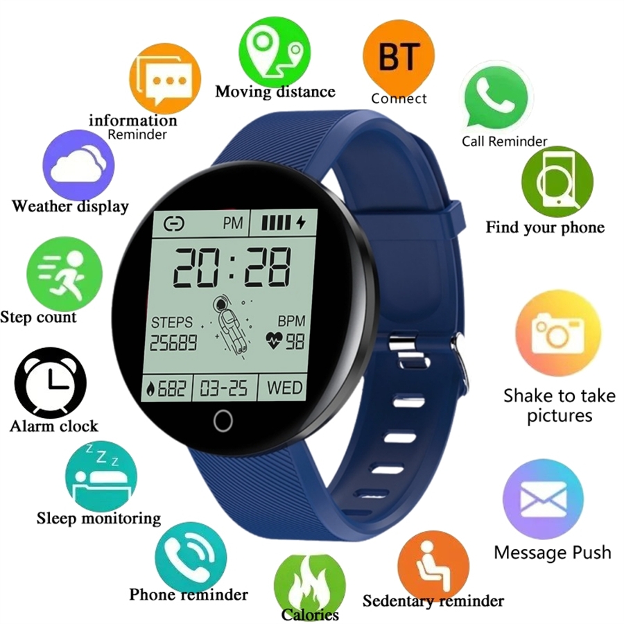 Kids Smart Watch D18 Circular Color Screen With Multiple Sport Modes Call Information Reminder Photo