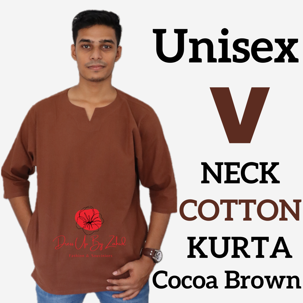 New Arrival ð¤·ââï¸Unisex V Neck Tiga Suka Cotton Kurta || KURTA COTTON Lengan Tig Suku Dewasa