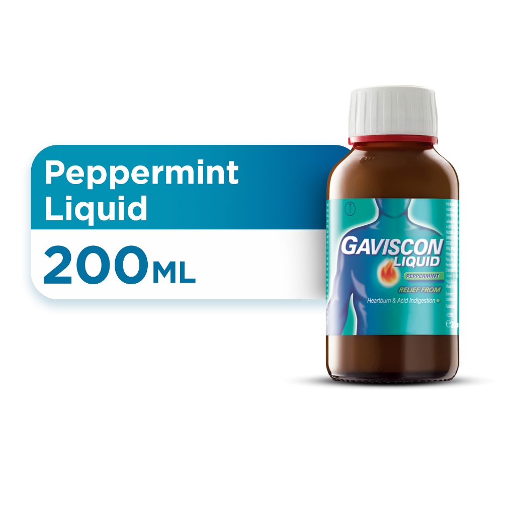 Gaviscon Liquid Peppermint Bottle 200ml/200ml x2/ 200ml x3 (Relief from heartburn & acid indigestion