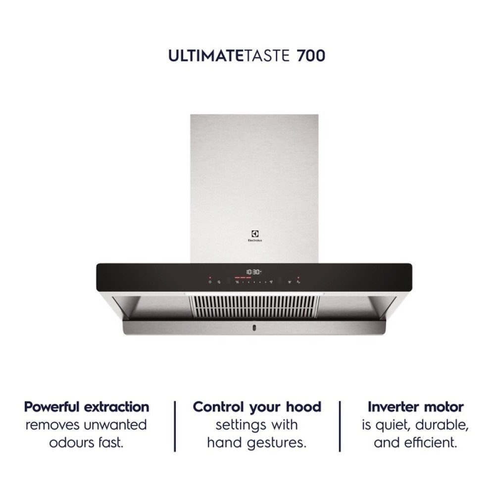 ELECTROLUX 90CM ULTIMATETASTE™ 700 INVERTER CHIMNEY KITCHEN HOOD (1500M3/HR) | ECC9788S