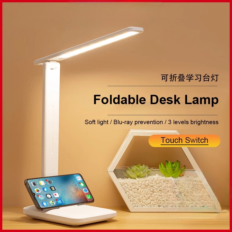 GEESO LED Touch Dimming Desk Lamp Study Lamp USB Eye Protection 3 Brightness Adjustable Table Light 