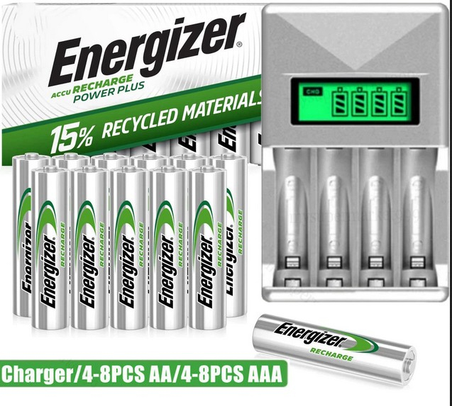 4-8PCS AA/AAA Rechargeable Battery 900mAh 2450Ah with Storag Box Universal Display Smart NI-MH Batte