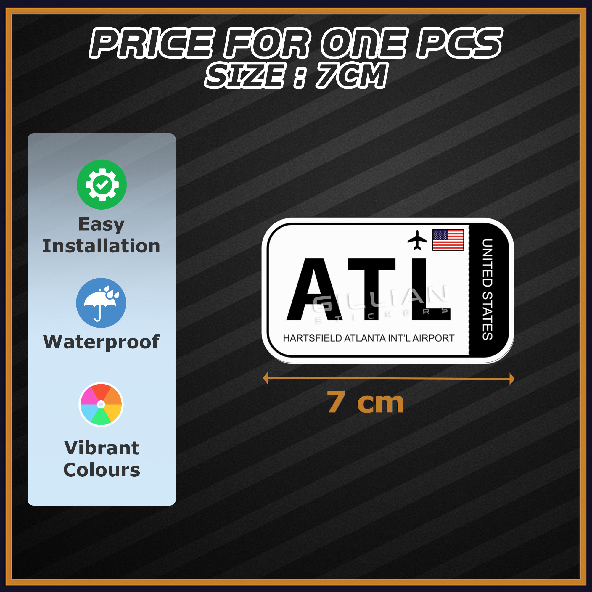 Stickers Travel Luggage Airport Code BKK KUL SIN Tag Style Design for Suitcase