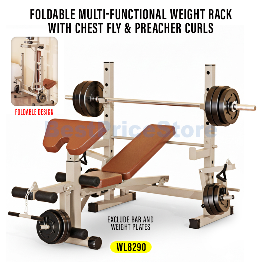FEXPERT WIDE MODEL Weight Lifting Bench Adjustable Incline Decline Flat Gym Bench Heavy Duty Foldabl