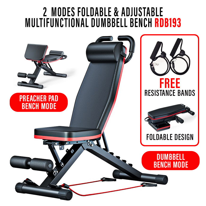 FEXPERT 2in1 Roman Bench Dumbbell Workout Bench Chair Gym Grade Sit Up Push Press Incline Flat Decli