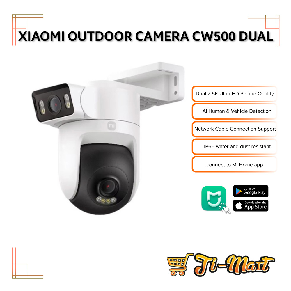 Xiaomi Outdoor Camera CW500 Dual | 2.5K Ultra-HD Quality | AI Human & Vehicle Detection | Alarm Func