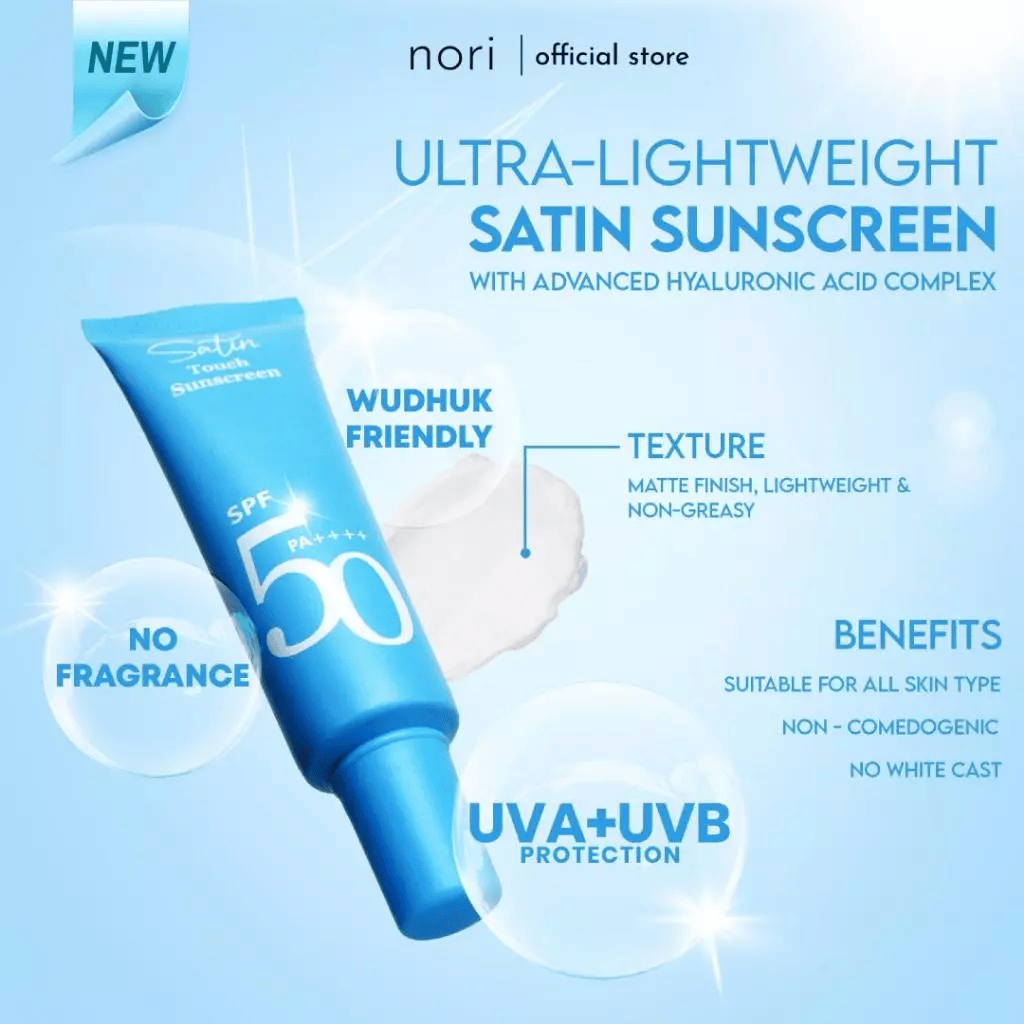 Nori Satin Touch HA Sunscreen 30ml [Matte Finish + Ultra Lightweight]