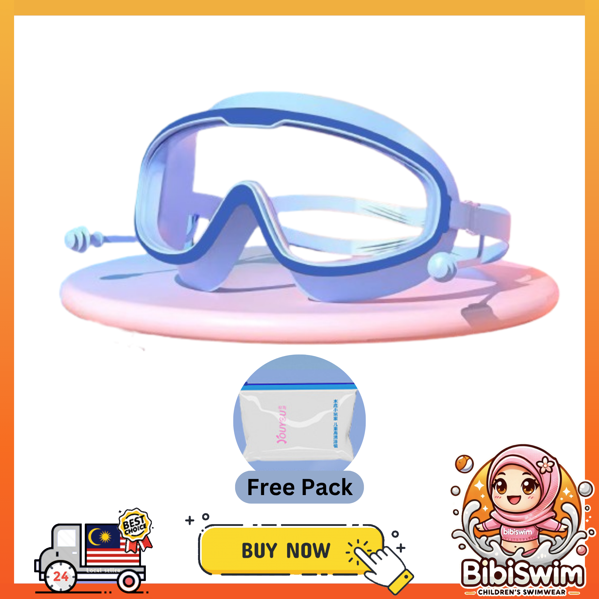 BIBISWIM gogle goggle swimming kids | google swim swimming goggles glass glasses with ear plug | 泳镜