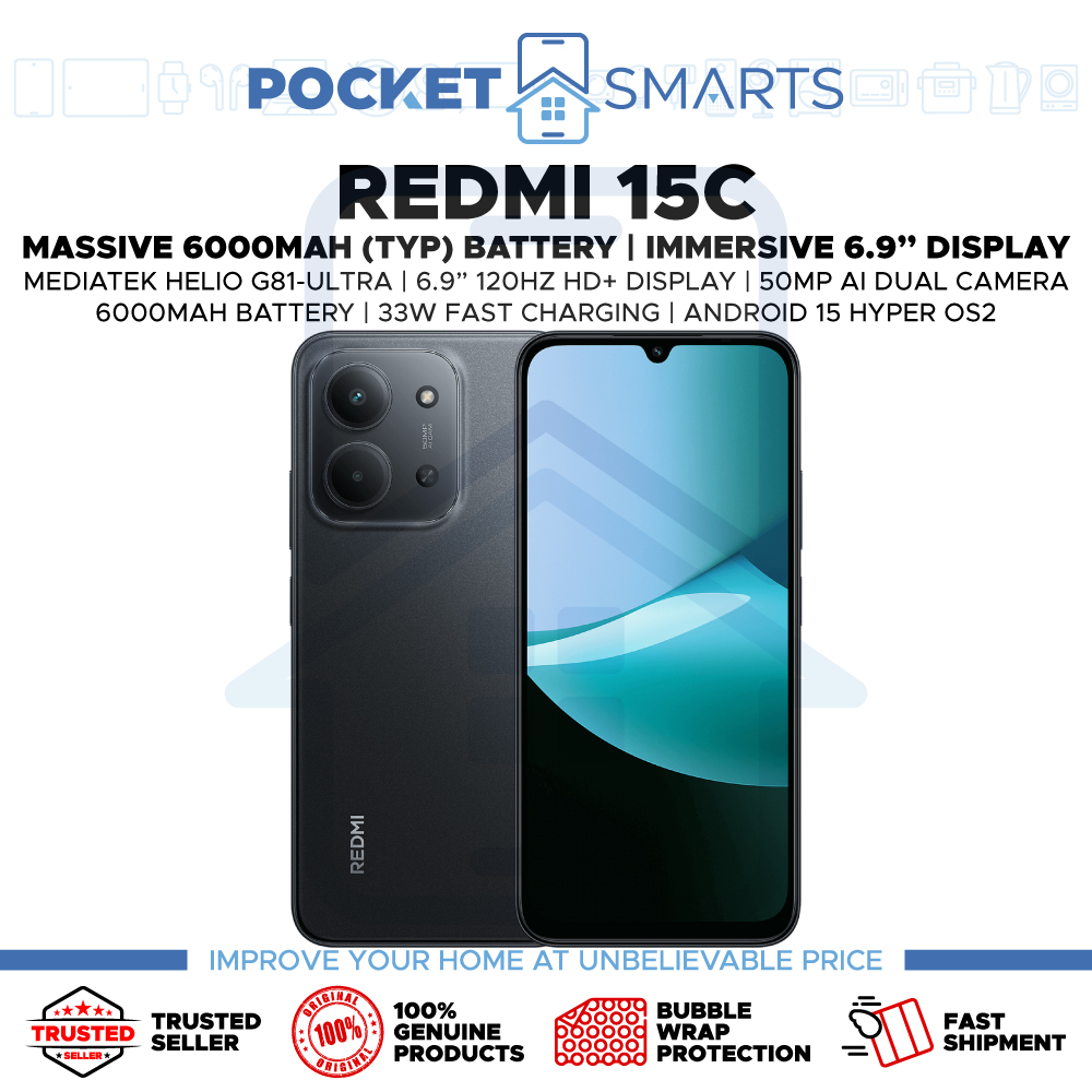 [Malaysia Set] Redmi 15C (128GB ROM | 6GB RAM / 256GB ROM | 8GB RAM) 1 Year Xiaomi Malaysia Warranty