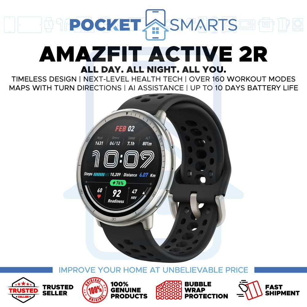 [Malaysia Set] Amazfit Active 2 (2 Round | 2 Round Premium | 2 Square Remium) 1 Year Amazfit Malaysi