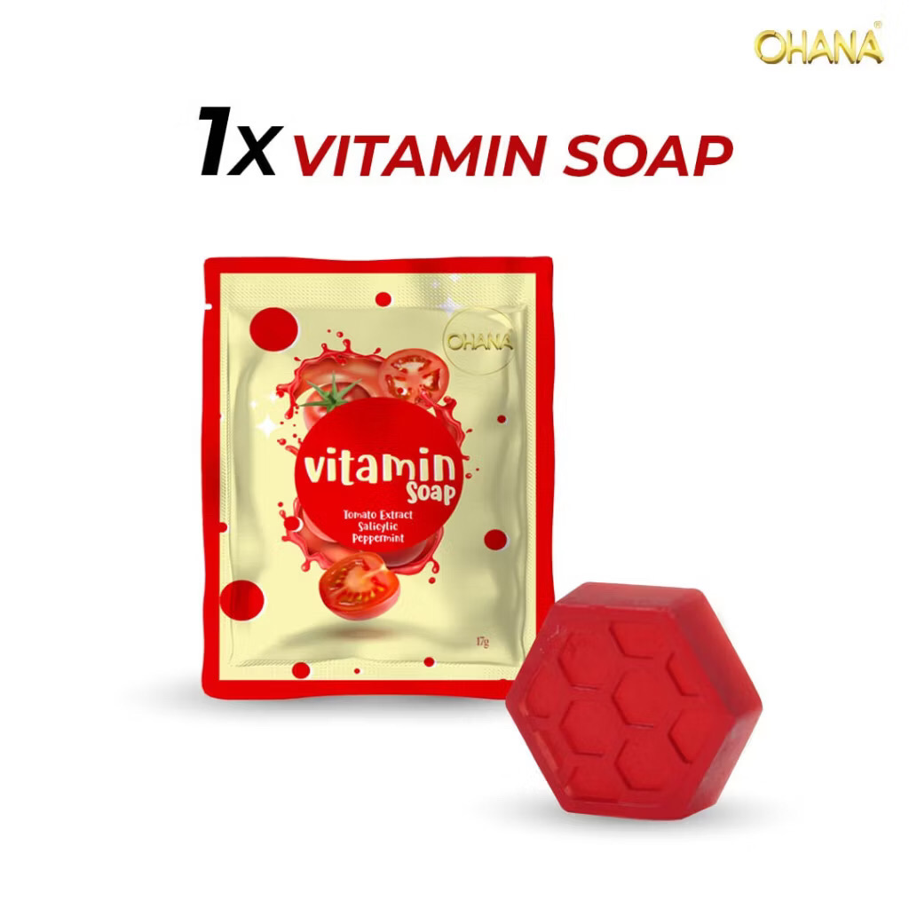 OHANA Vitamin Soap with Tomato Extract For Pores & Oily Skin (17g)