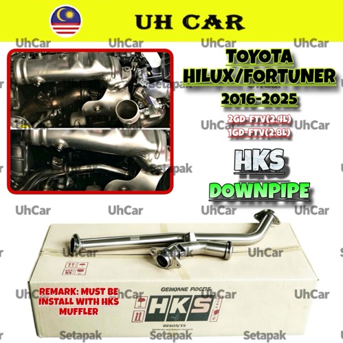 (Hks) Legamax Down Pipe Hilux Revo Fortuner 2gd 1gd 2.4l 2.8l 4x4 Exhaust Plug & Play Original Thail