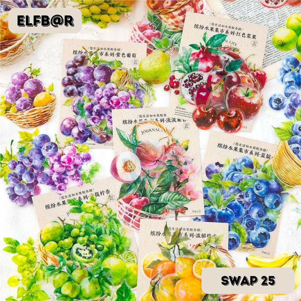 FRUITS AND VEGETABLES DESIGN ELFBAR SWAP CARTOON FRUIT STICKERS 2.5CM - 8.5CM DISPOSABLE LABELS STAT