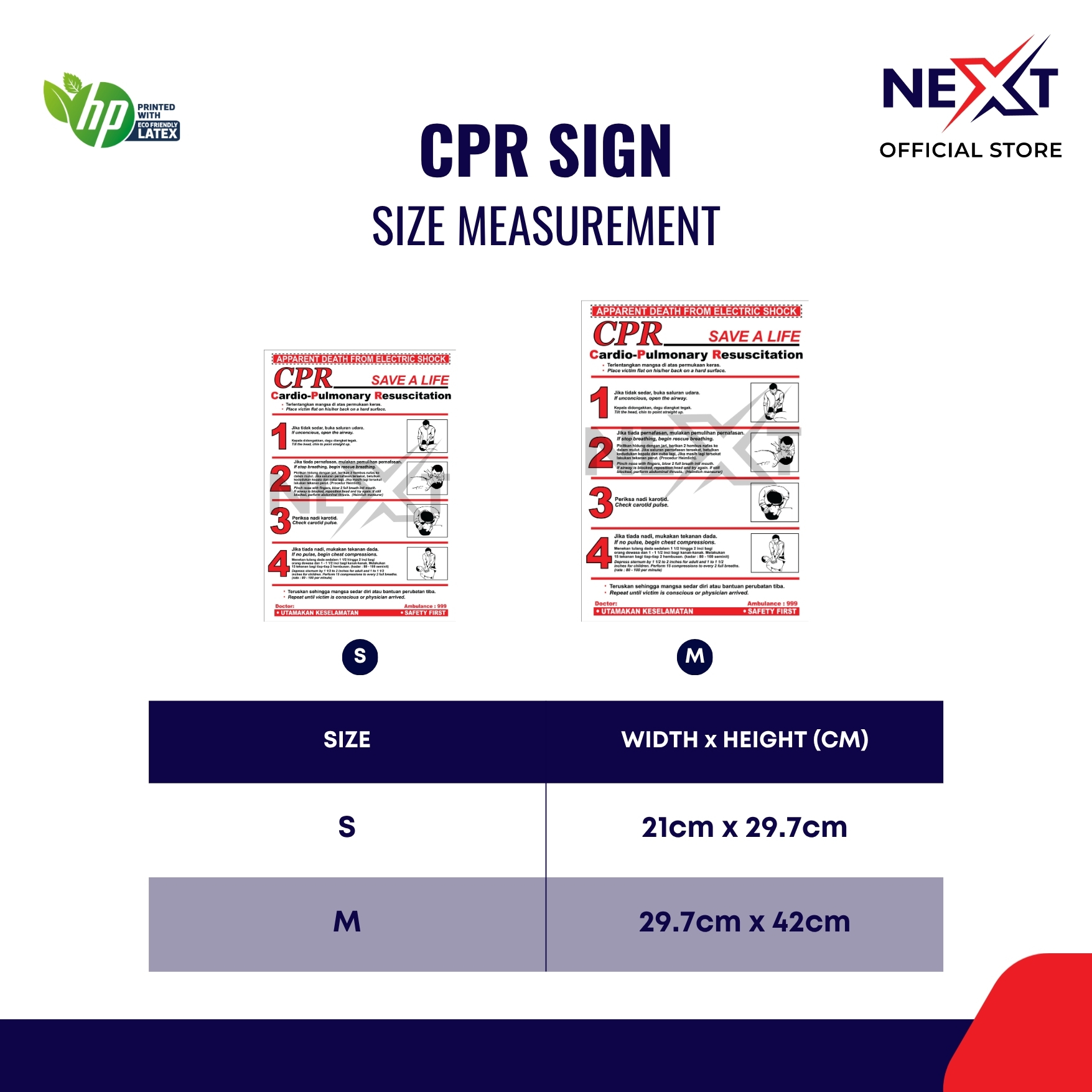 CPR Electric Shock Chart Sign | Sticker on Board