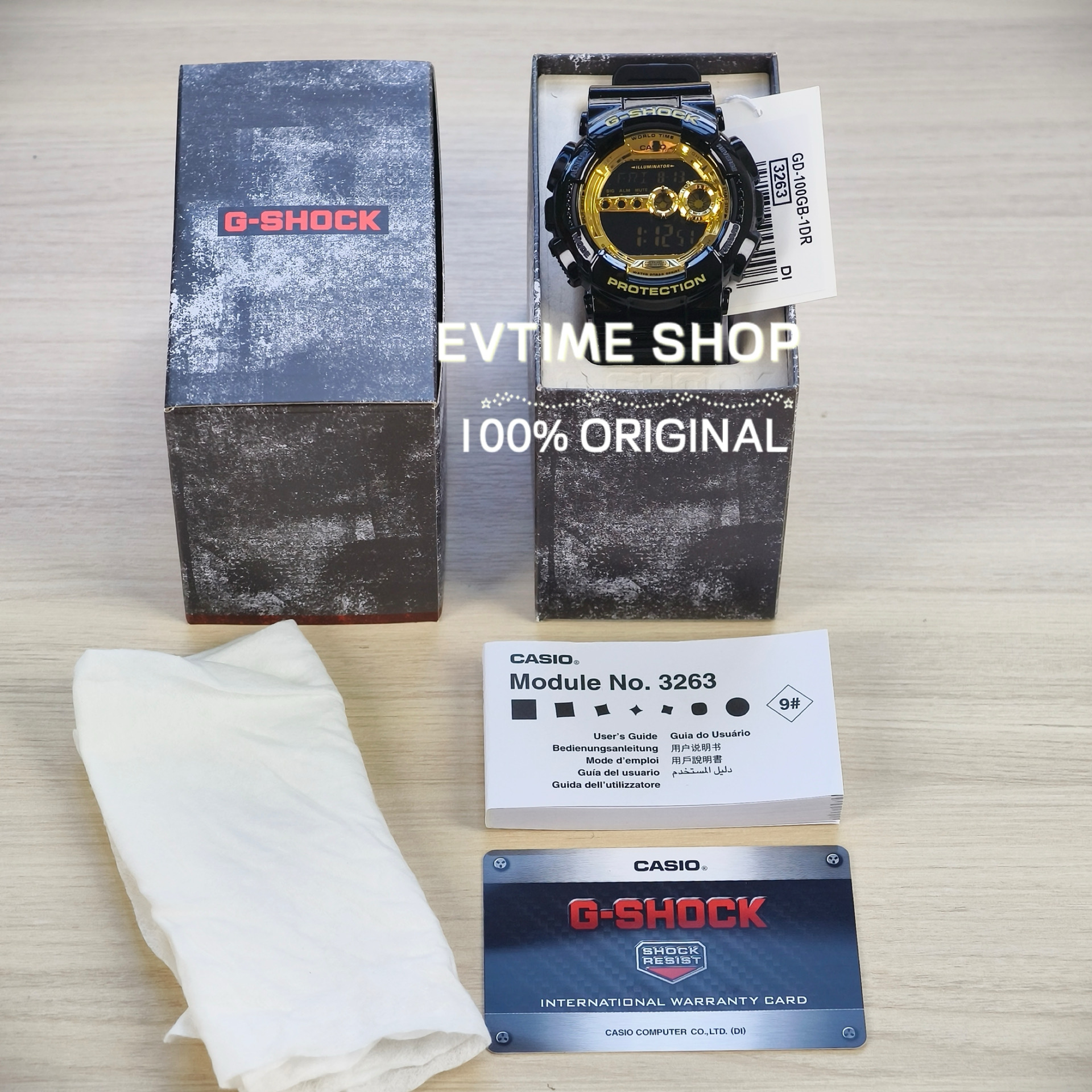 100% ORIGINAL CASIO G-SHOCK GD-100GB-1DR / GD-100GB-1D / GD-100GB-1 / GD-100GB / GD-100 BLACK GOLD M