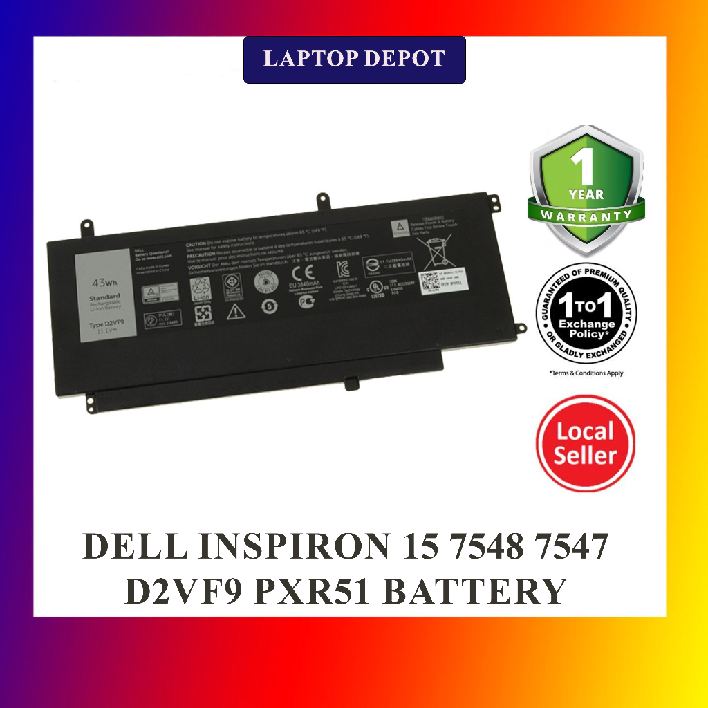 READY STOCK Dell Inspiron 15 7547 7548 0PXR51 PXR51 D2VF9 Original Replacement Laptop Battery