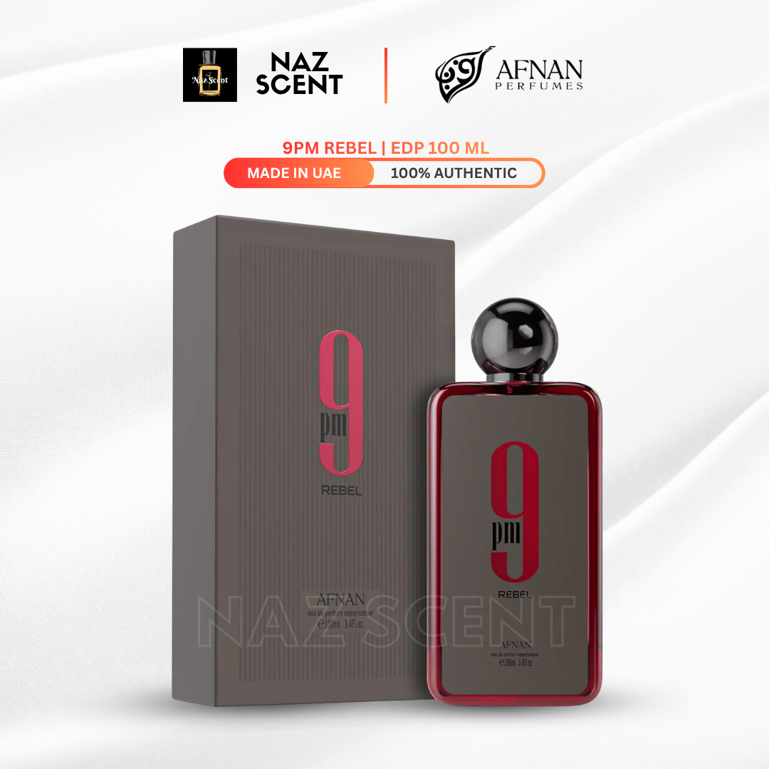 AFNAN 9PM REBEL EDP 100ML ( AVENTUS + BR540 ) | PERFUME FOR MEN AND WOMEN | MADE IN UAE | NIB