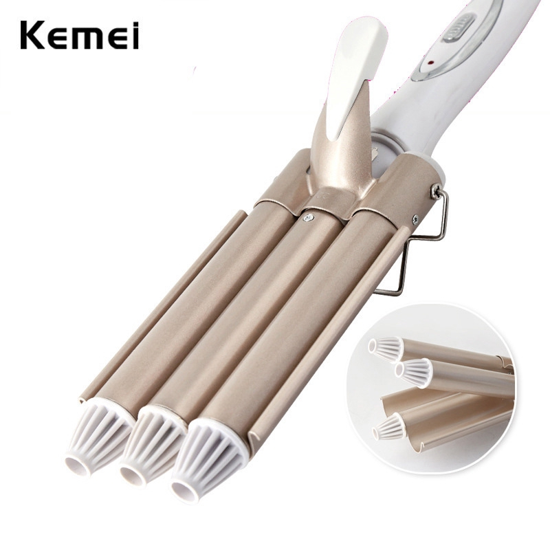 Kemei KM-1010 Curling Triple Barrel Hair Wave Crimper Hair Care Styling Tools KM-1010 Curler Electri