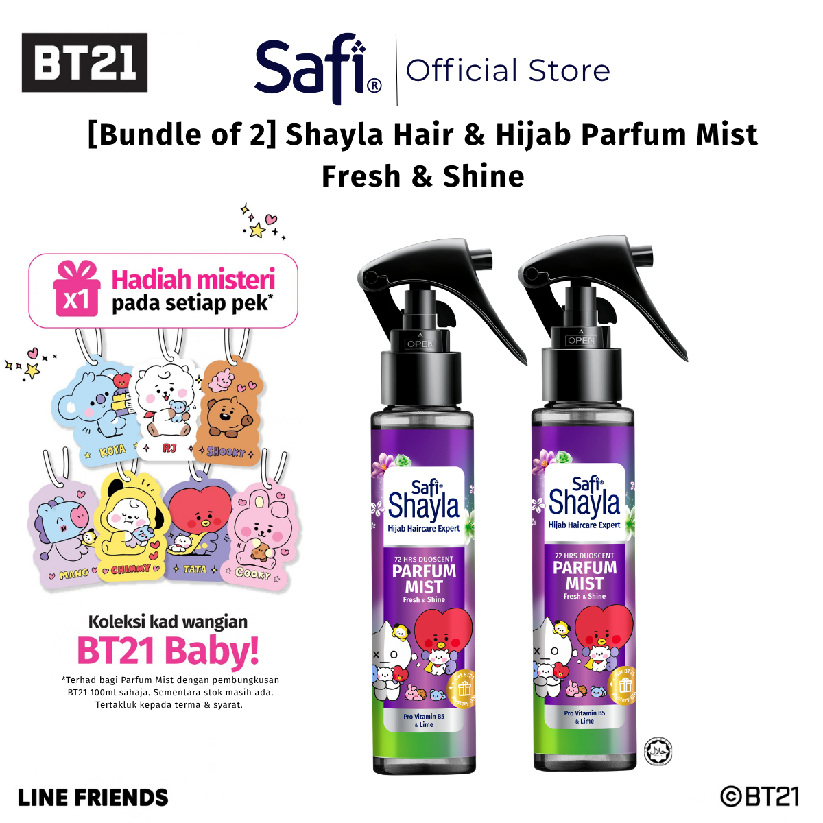 (Buy 2 Free 1) Safi Shayla Hair Mist | Hair Fall & Oil Control | Dandruff & Itch | Fresh & Shine | S