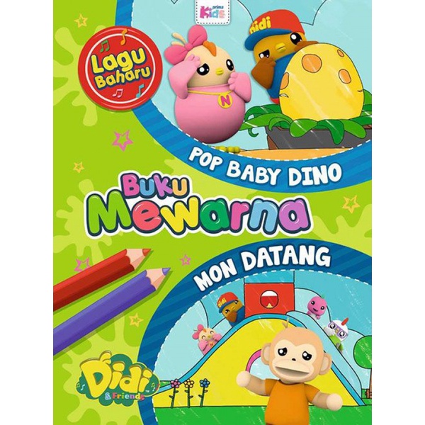 Buku Mewarna Didi & Friends : Pop Baby Dino & Mon Datang