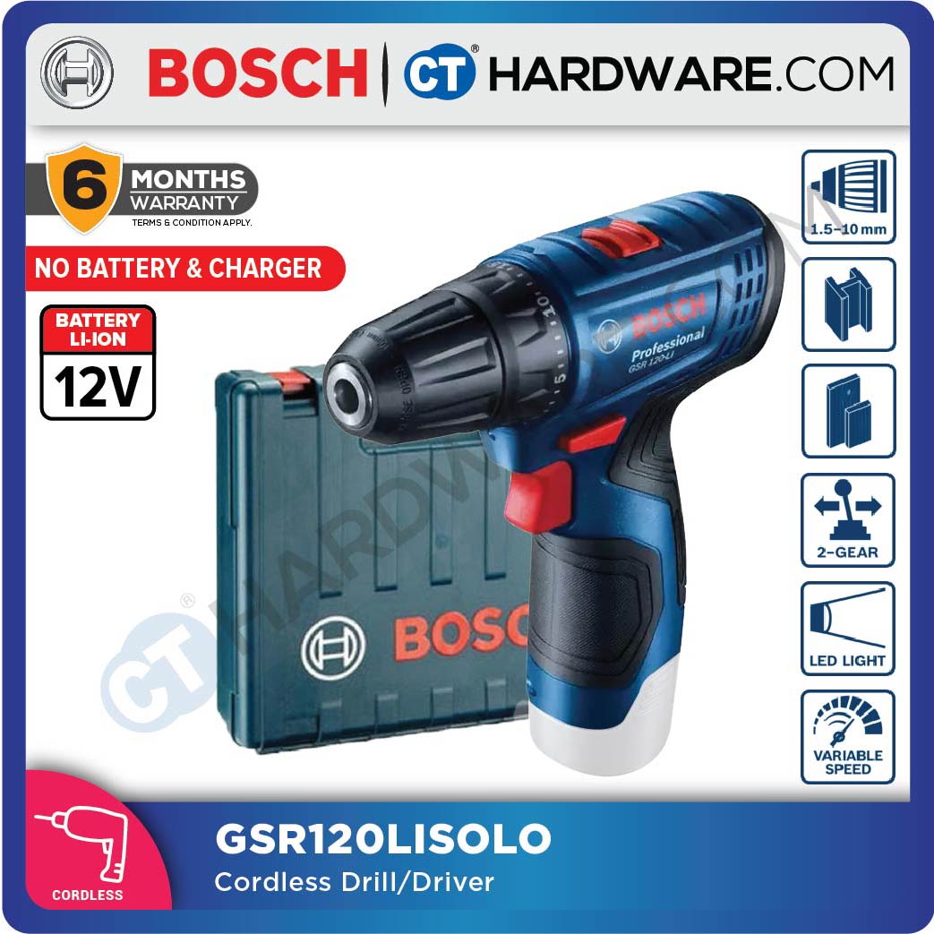 Bosch GSR120-LI (GEN 2) Professional Cordless Drill/Driver (GSR120LI)