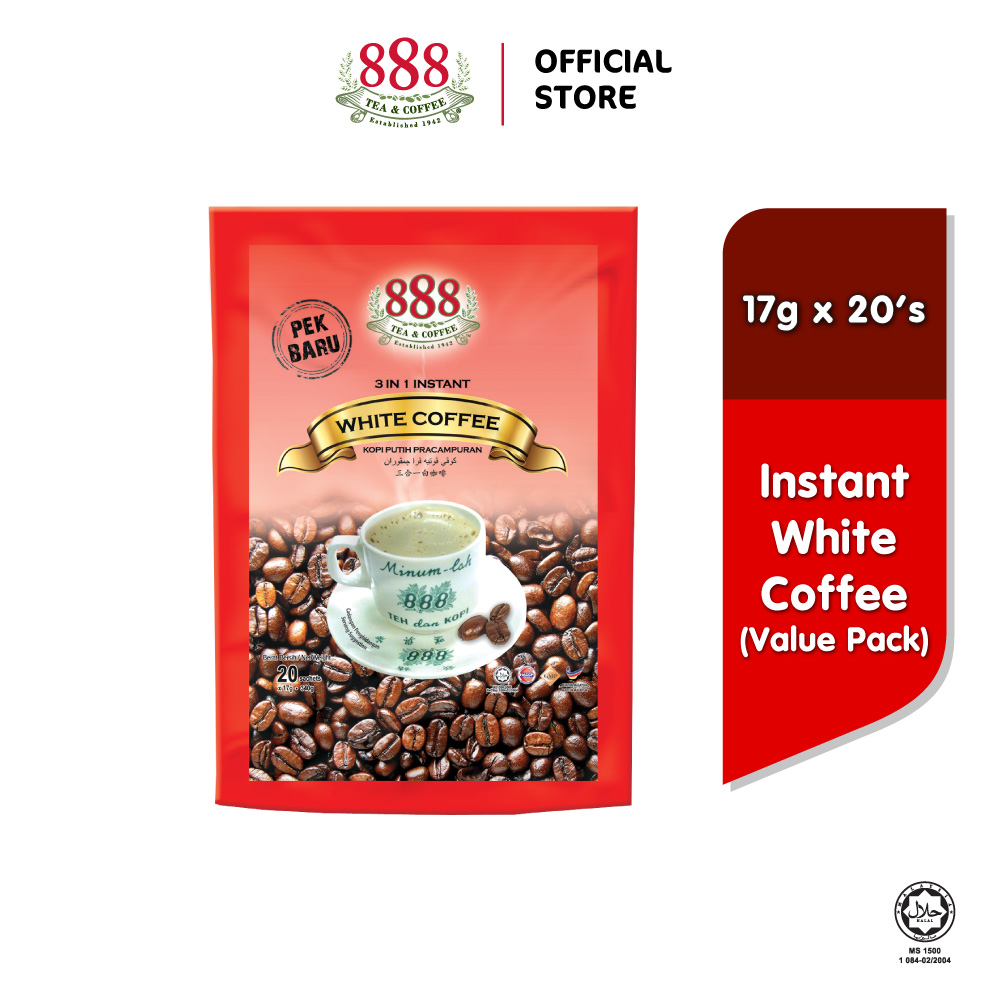 888 3 In 1 Instant White Coffee Value Pack (17g x 20 Sachets)