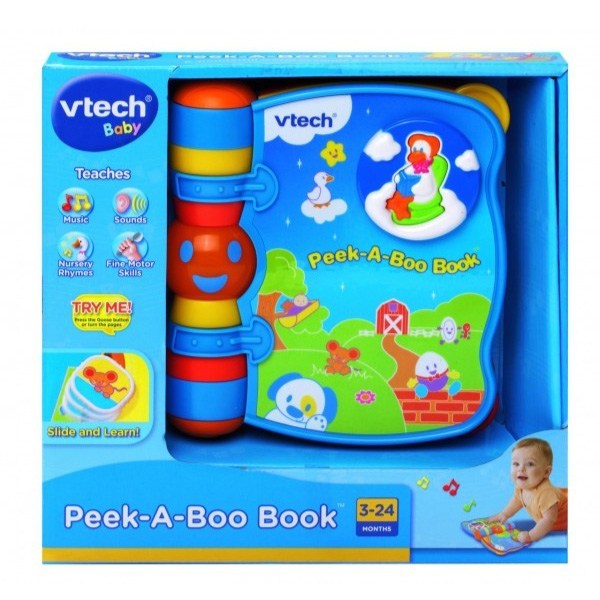 Original Vtech V-Tech Peek-A-Boo Book For Learning Language Skills And Reading Concepts Baby Musical