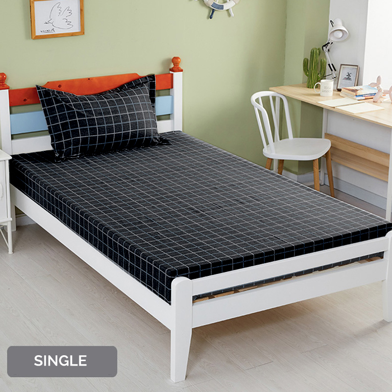 TOPMALL Single Yellow Carrot Design Bedsheet Home Bed Getah Keliling Cadar Cotton 