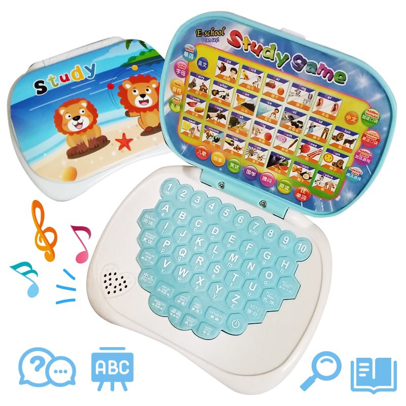 TOPMALL Kids Study Laptop Learning Computer Music Song ABC Math Mini Early Education Machine Toy