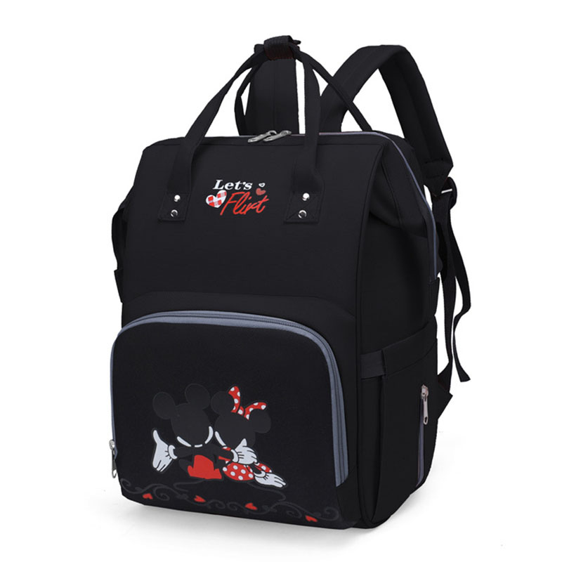 TOPMALL Mommy Baby Diaper Bag Minnie Mickey Backpack Milk Bottle Insulated Cooler Pocket Shoulder Ba