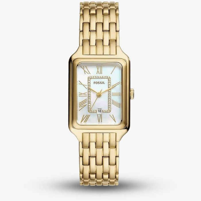 Authentic Fossil Women Raquel White Dial Gold Stainless Steel Watch ES5220 Jam Tangan Wanita Perempu