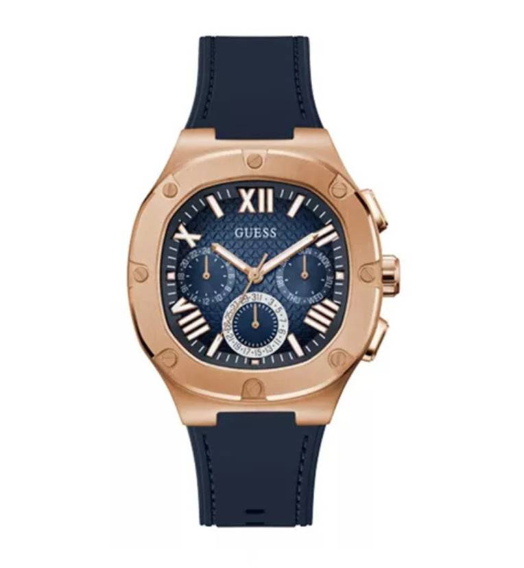 Authentic Guess Men Headline Blue Dial Silicon Watch GW0571G2 Jam Tangan Lelaki