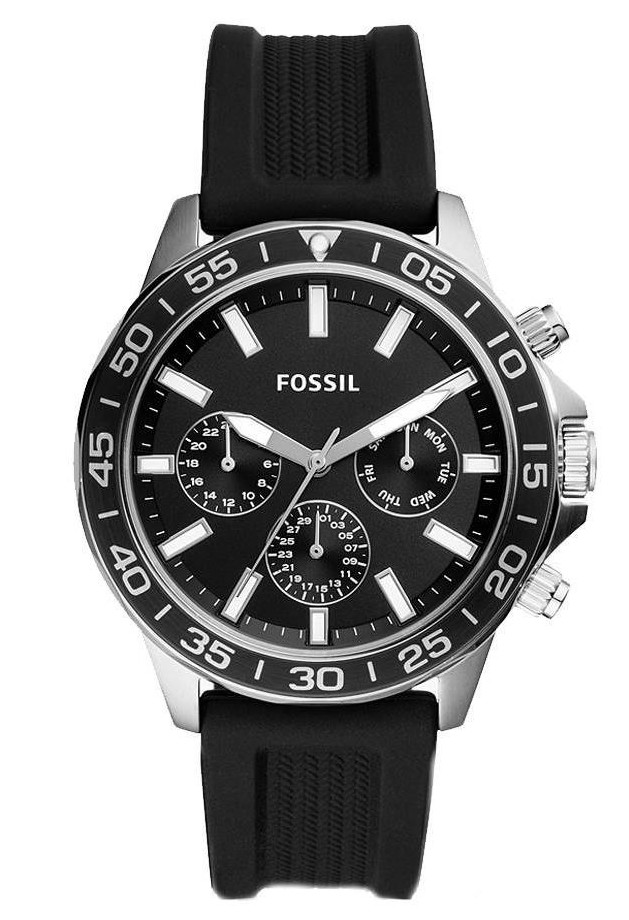 Authentic Fossil Men Bannon Black Dial Silicon Watch BQ2494 Jam Tangan Lelaki