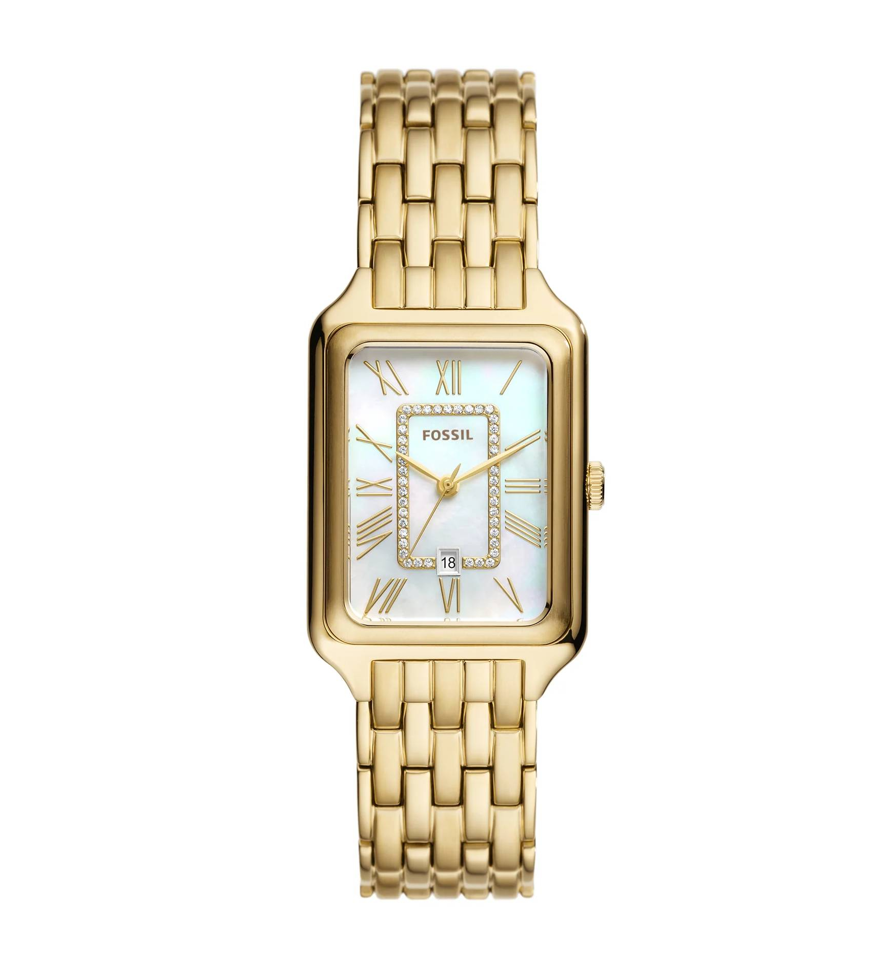 Authentic Fossil Women Raquel White Dial Gold Stainless Steel Watch ES5304 Jam Tangan Wanita Perempu