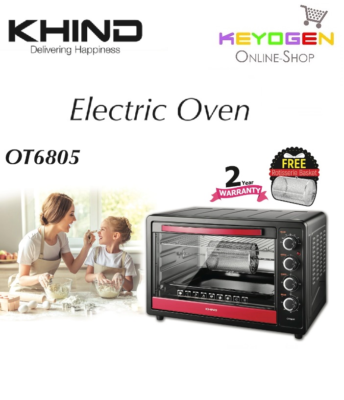 (READY STOCK) KHIND Oven Toaster OT6805 Rotisserie rotates 360° to roast food KHIND MULTI AIR FRYER
