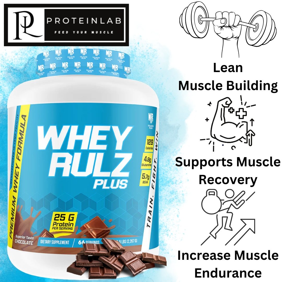 Musclerulz Whey Rulz Plus (5lbs) - Renowed For Purified Whey Protein