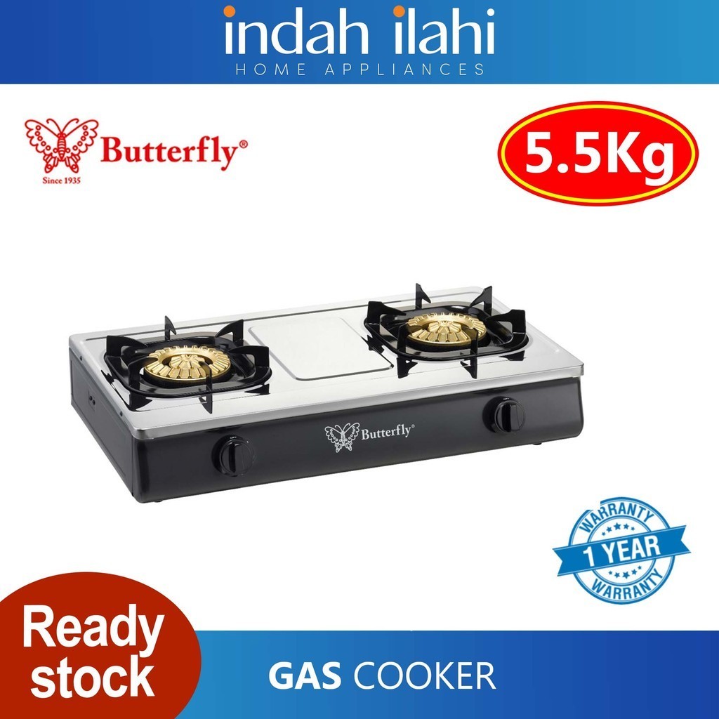 Butterfly Dapur Gas 2 Pembakar Double Gas Stove BGC-8823
