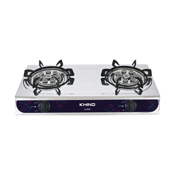 Khind Dapur Gas Stainless Steel Double Gas Cooker GC8008