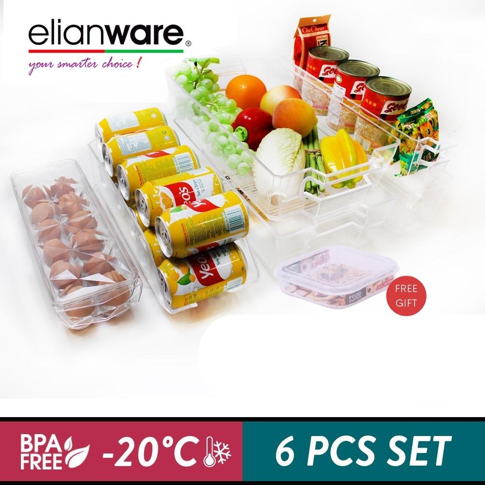 Elianware E-Concept Fridge Organizer Value Set (6 Pcs) [Free 1.7L Fridge Keeper]