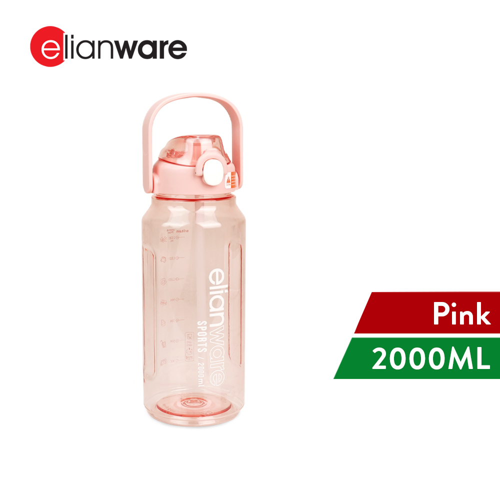 Elianware Tritan 1.5Ltr / 2Ltr Botol Air Outdoor School Drinking Water Bottle with Straw