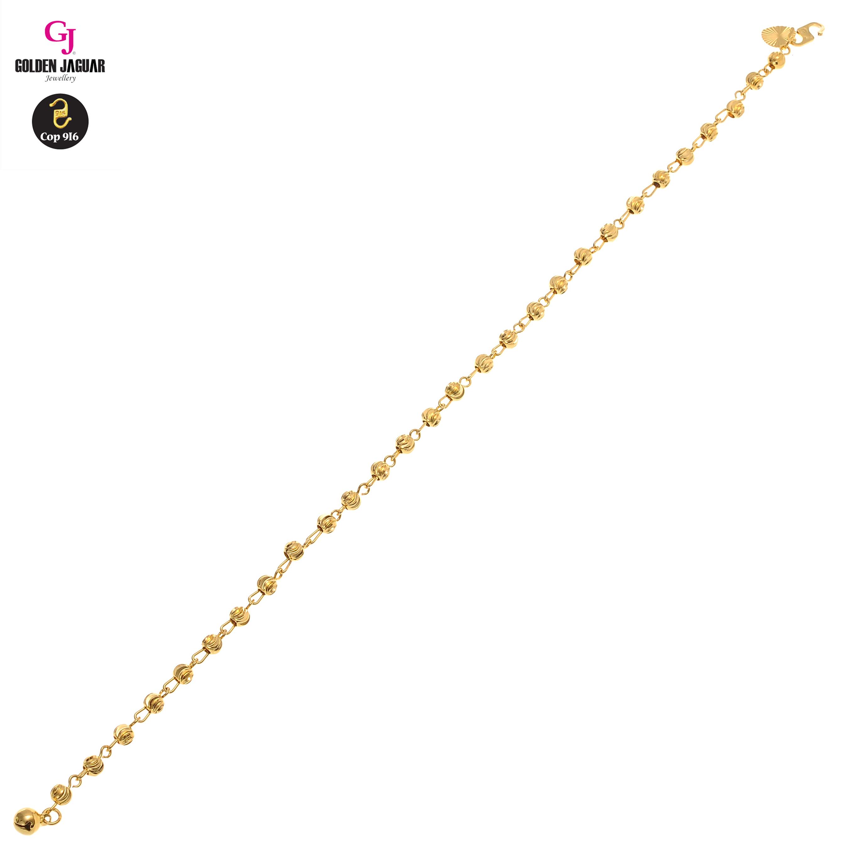 GJ Jewellery Emas Korea Emas Korea Emas Bangkok 24K Gold Plated Anklet / Rantai kaki 4M Bulan Sabit 