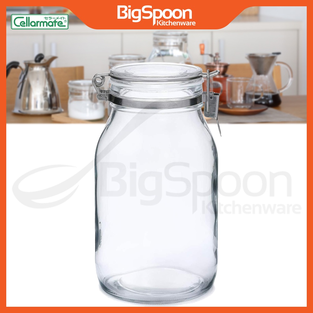[JAPAN] CELLARMATE Airtight Canister Thick Glass Food Storage Jar with Lid / Bekas Kuih Raya / Balan