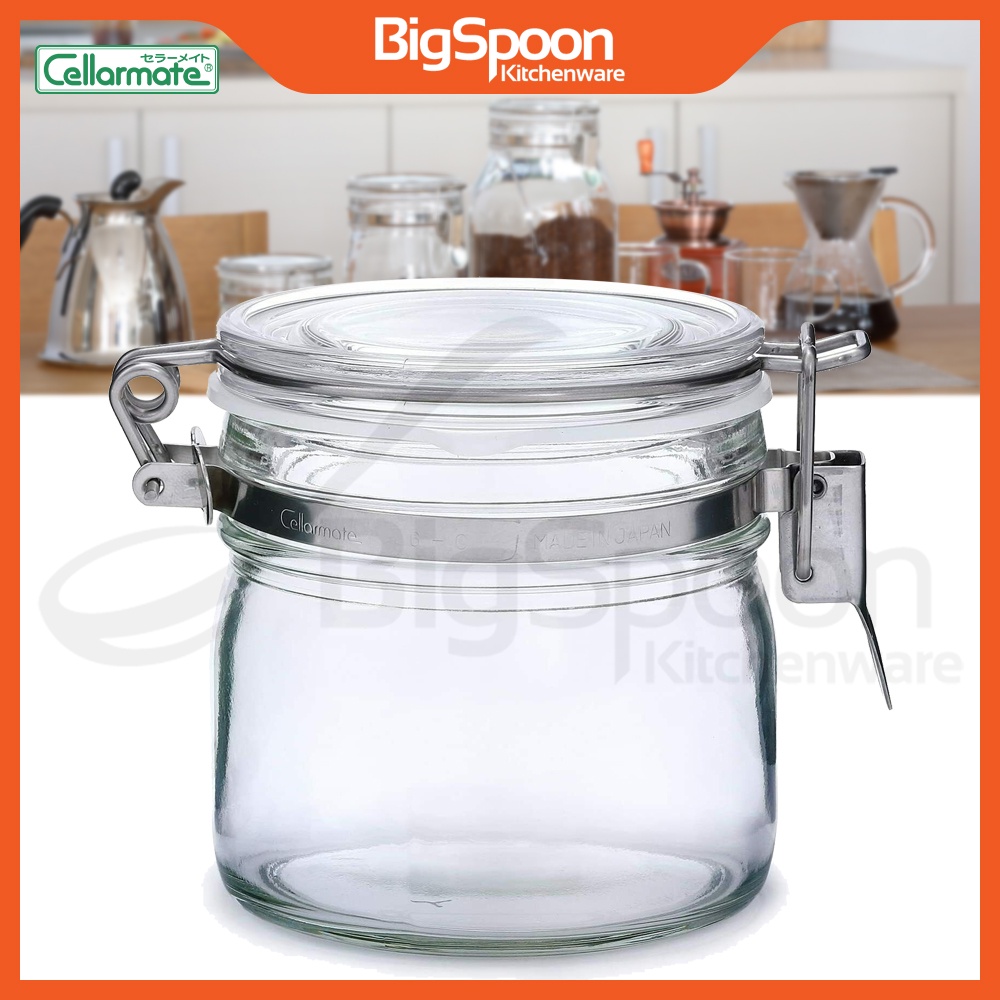 [JAPAN] CELLARMATE Airtight Canister Thick Glass Food Storage Jar with Lid / Bekas Kuih Raya / Balan