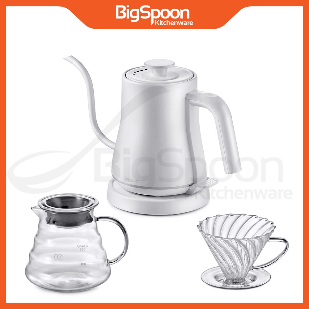 WIZIKPOT DT220 Electric Gooseneck Kettle 800ml | Coffee Pour Over Kettle Pot | Drip Fellow Kettle