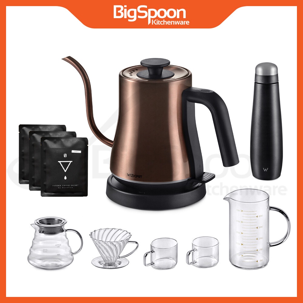 WIZIKPOT DT220 Electric Gooseneck Kettle 800ml | Coffee Pour Over Kettle Pot | Drip Fellow Kettle