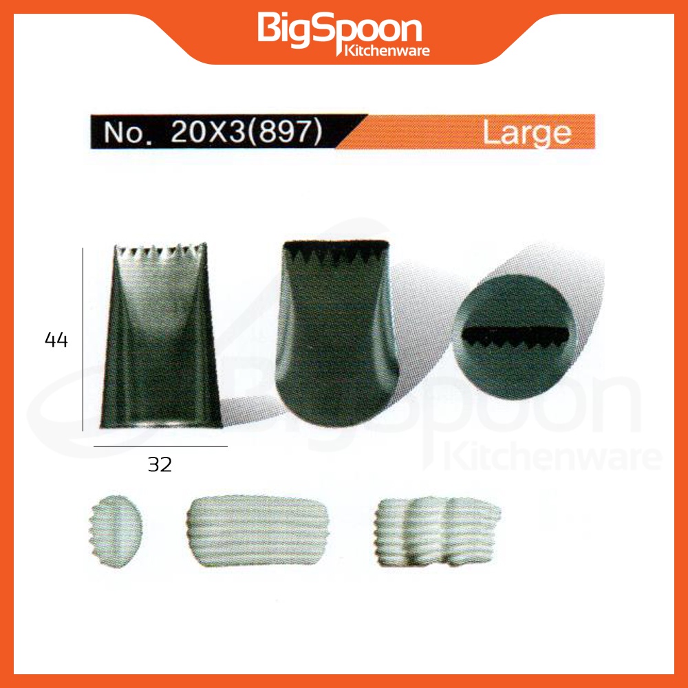 BAKECRAFT Basket Weave Icing Piping Nozzle | Stainless Steel Churros Nozzle | Piping Tip | Nozel Kek