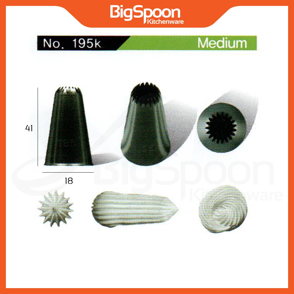 BAKECRAFT Drop Flower Icing Piping Nozzle | Stainless Steel Churros Nozzle | Piping Tip | Nozel Kek 